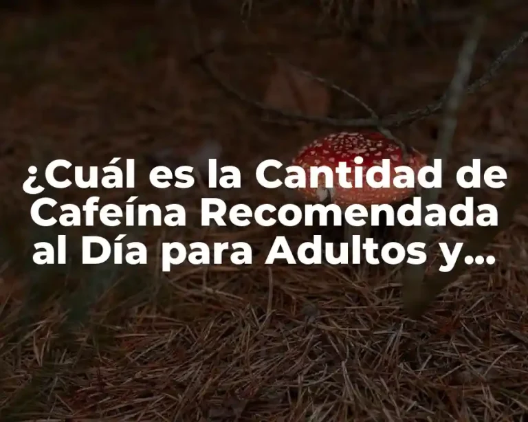 ¿Cuál es la Cantidad de Cafeína Recomendada al Día para Adultos y Niños?