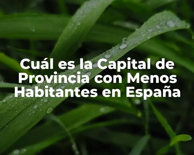 Cuál es la Capital de Provincia con Menos Habitantes en España