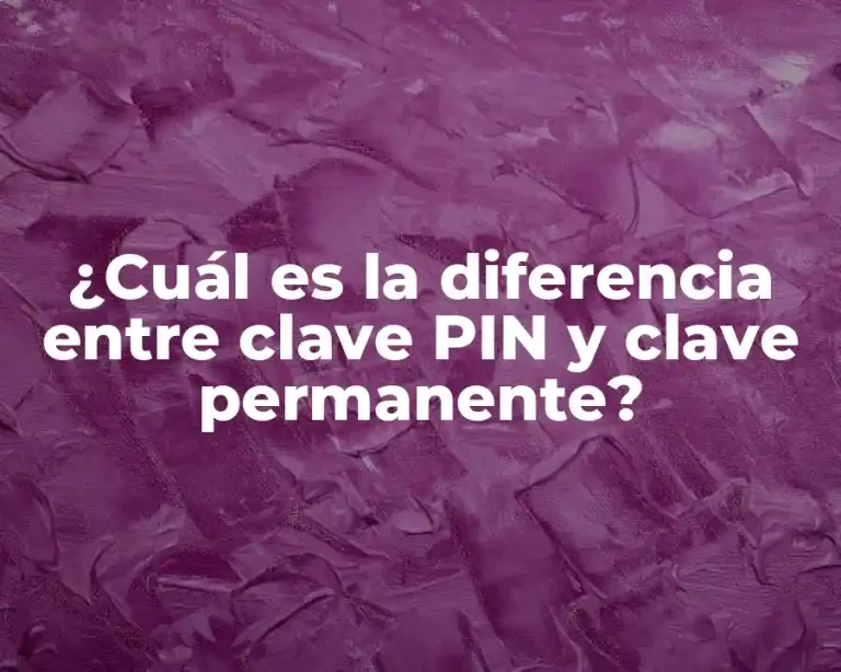 ¿Cuál es la diferencia entre clave PIN y clave permanente?