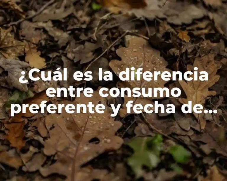 ¿Cuál es la diferencia entre consumo preferente y fecha de caducidad?