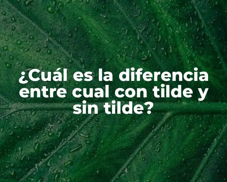 ¿Cuál es la diferencia entre cual con tilde y sin tilde?