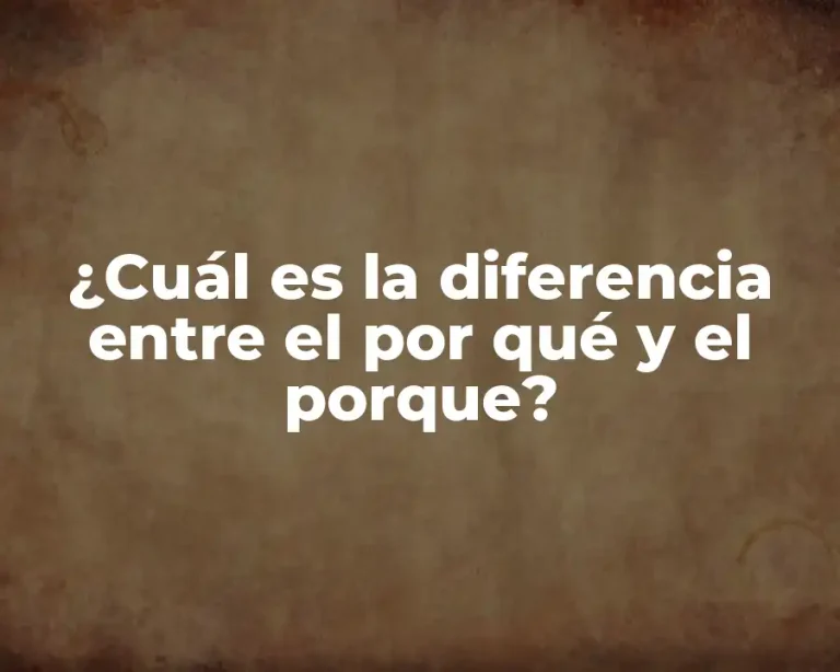 ¿Cuál es la diferencia entre el por qué y el porque?