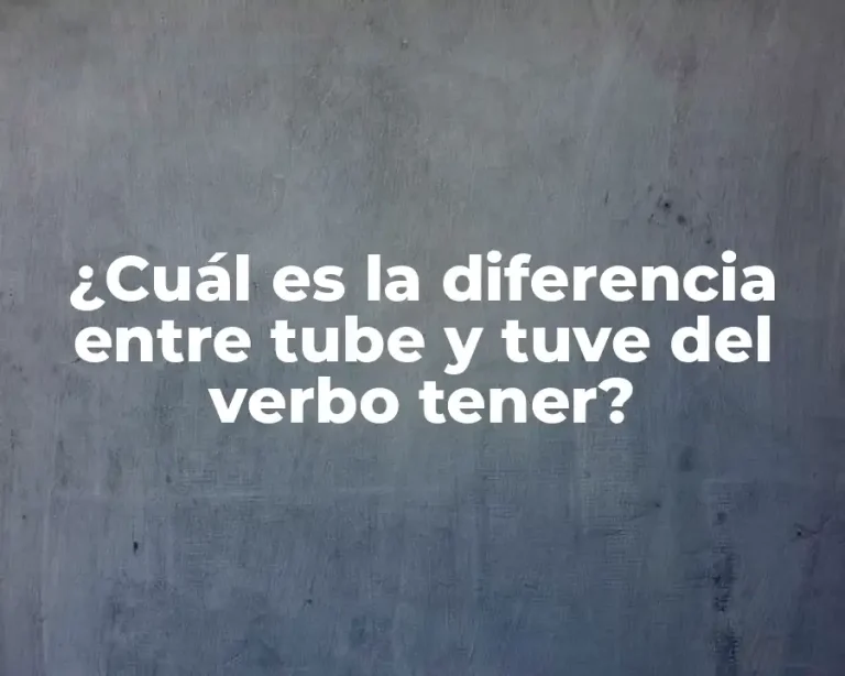 ¿Cuál es la diferencia entre tube y tuve del verbo tener?