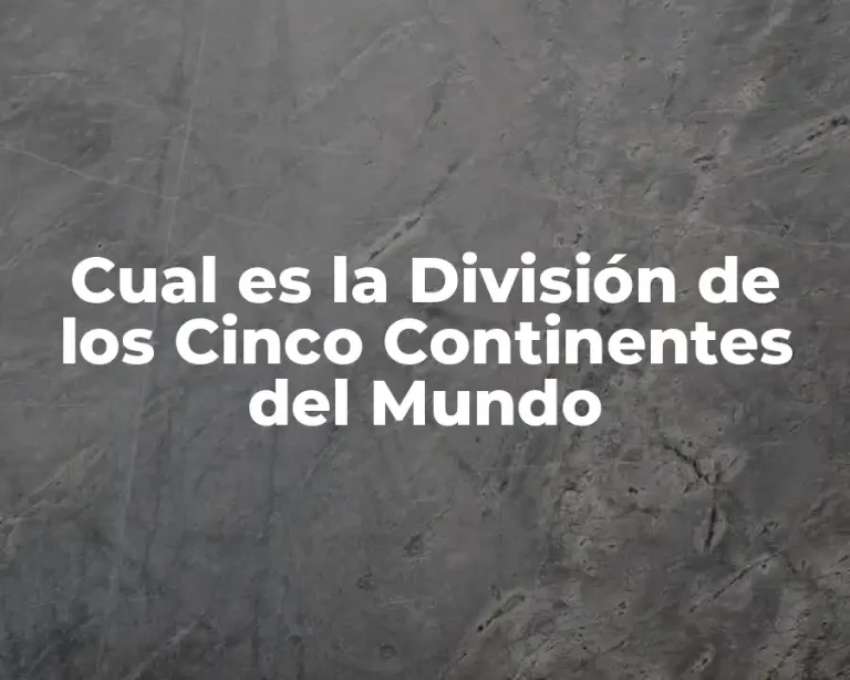 Cual es la División de los Cinco Continentes del Mundo