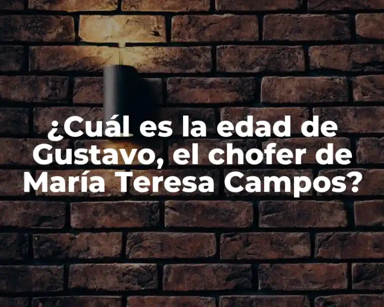 ¿Cuál es la edad de Gustavo, el chofer de María Teresa Campos?