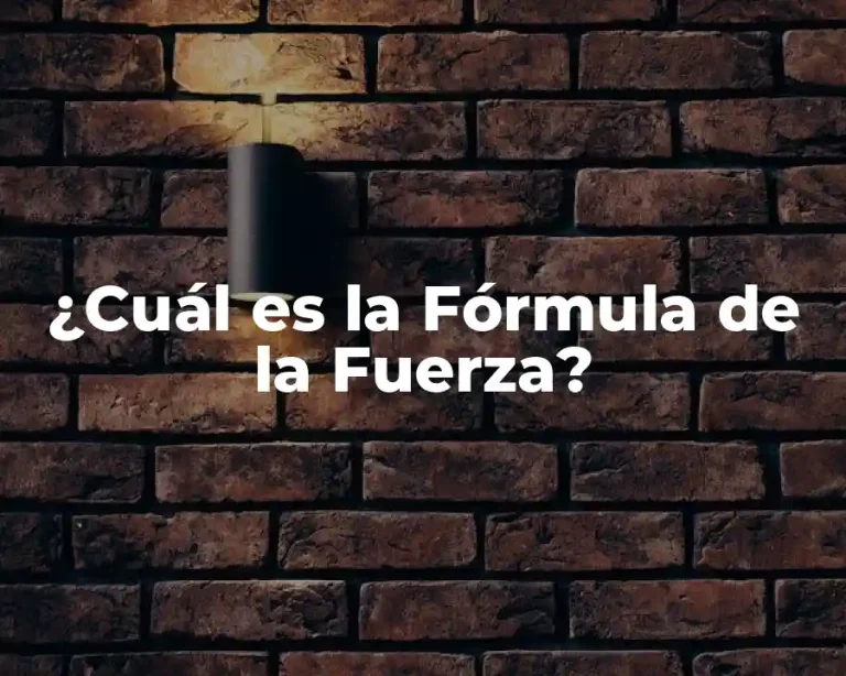 ¿Cuál es la Fórmula de la Fuerza?