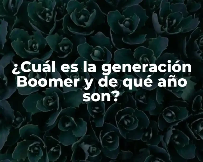¿Cuál es la generación Boomer y de qué año son?