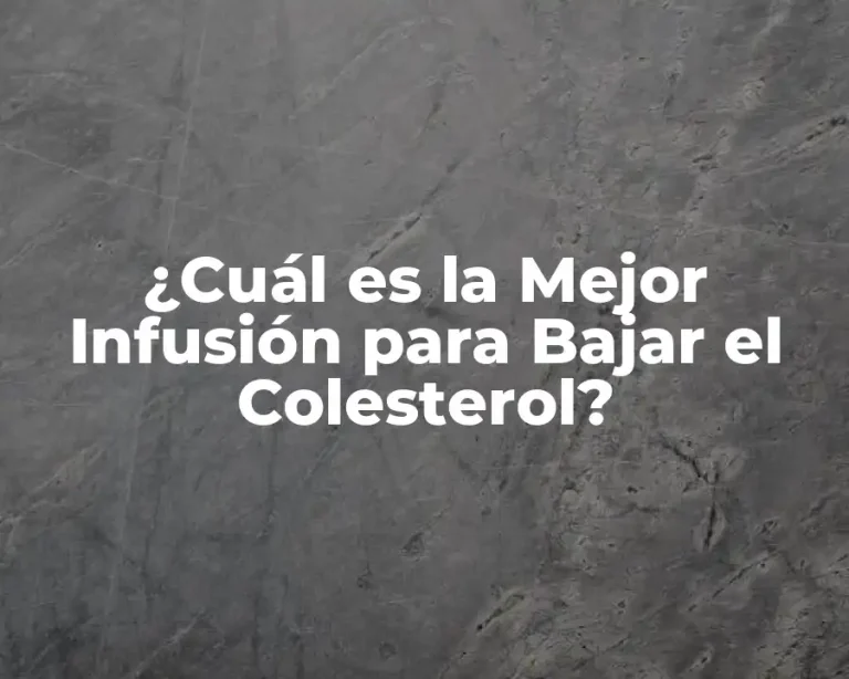 ¿Cuál es la Mejor Infusión para Bajar el Colesterol?