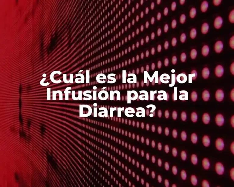 ¿Cuál es la Mejor Infusión para la Diarrea?