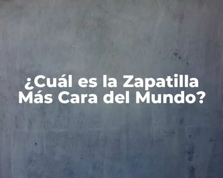 ¿Cuál es la Zapatilla Más Cara del Mundo?
