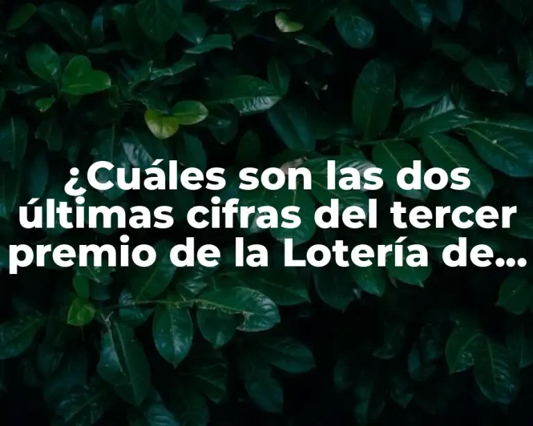 ¿Cuáles son las dos últimas cifras del tercer premio de la Lotería de Navidad?