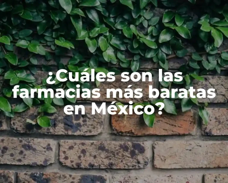 ¿Cuáles son las farmacias más baratas en México?