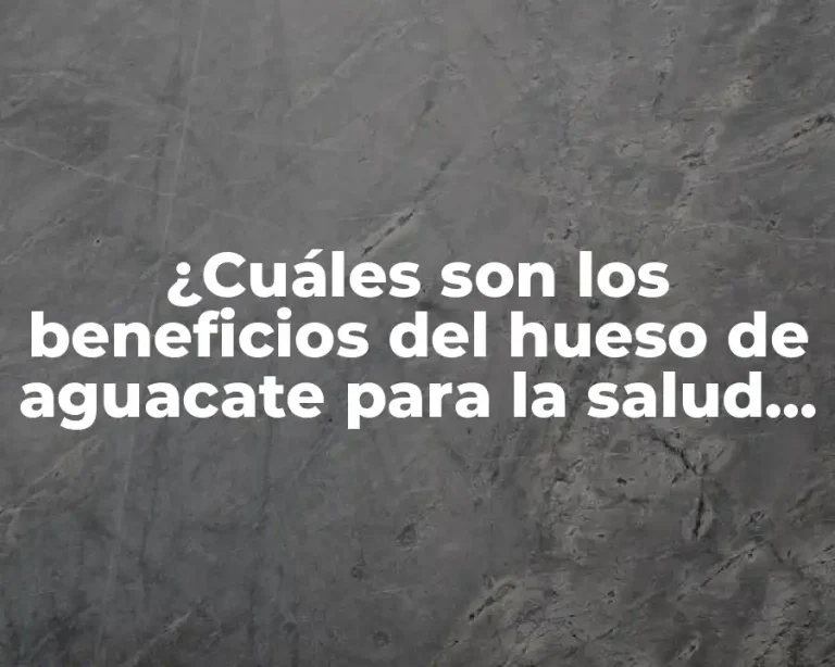 ¿Cuáles son los beneficios del hueso de aguacate para la salud y la belleza?