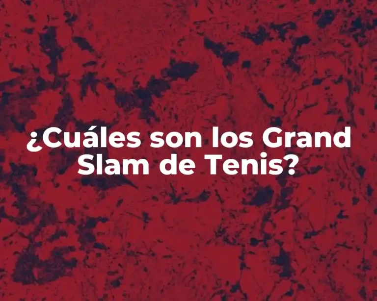 ¿Cuáles son los Grand Slam de Tenis?