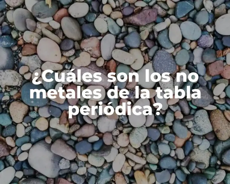 ¿Cuáles son los no metales de la tabla periódica?