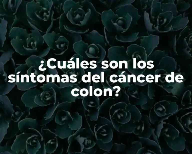 ¿Cuáles son los síntomas del cáncer de colon?