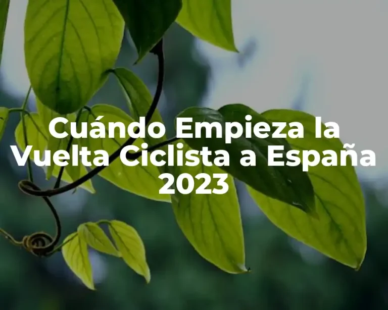 Cuándo Empieza la Vuelta Ciclista a España 2023
