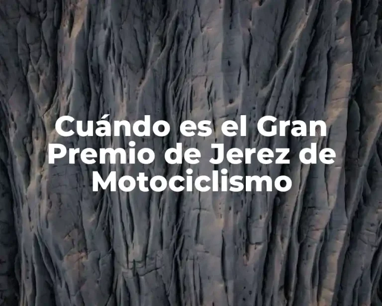 Cuándo es el Gran Premio de Jerez de Motociclismo