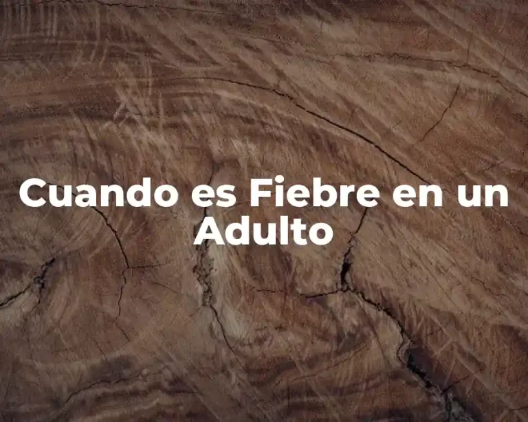 Cuando es Fiebre en un Adulto