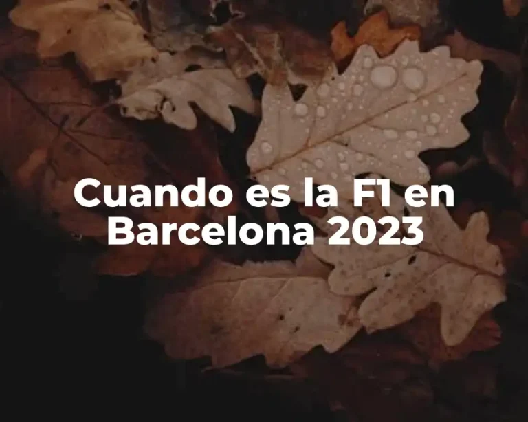 Cuando es la F1 en Barcelona 2023