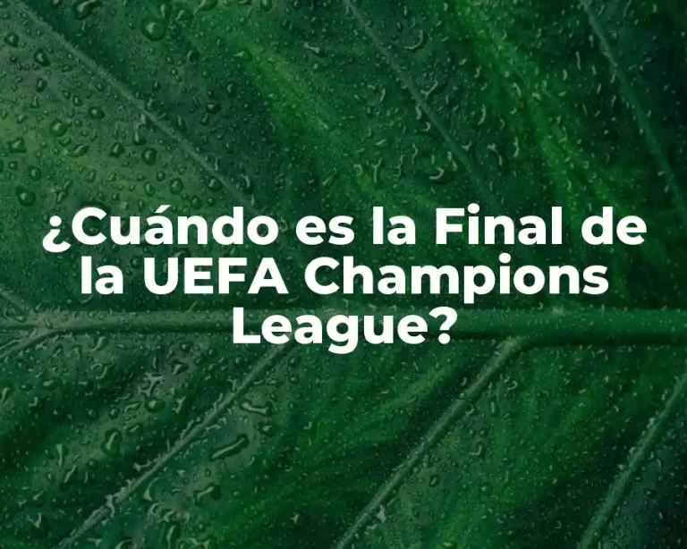 ¿Cuándo es la Final de la UEFA Champions League?