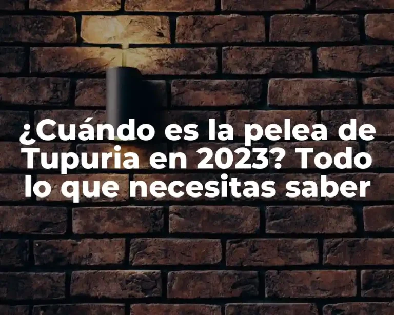 ¿Cuándo es la pelea de Tupuria en 2023? Todo lo que necesitas saber