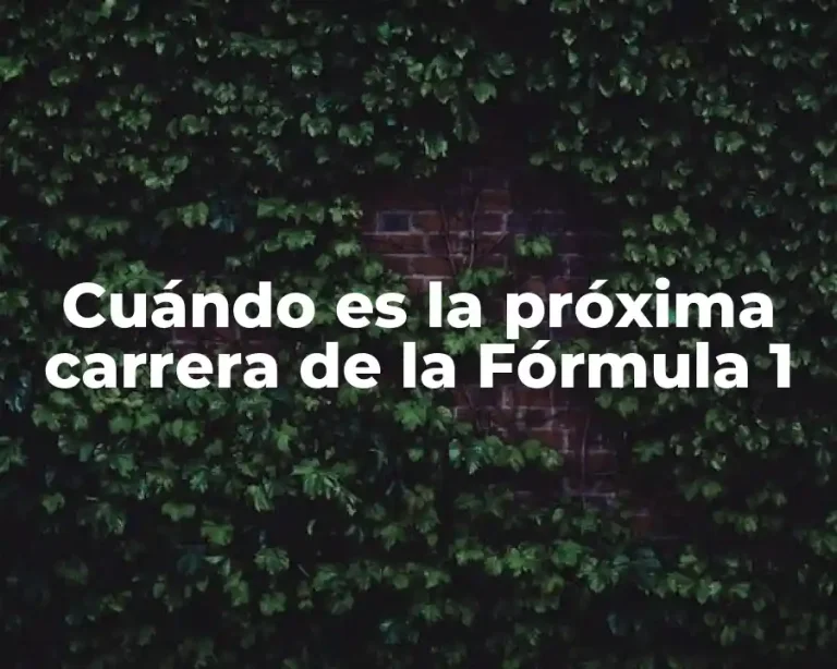 Cuándo es la próxima carrera de la Fórmula 1