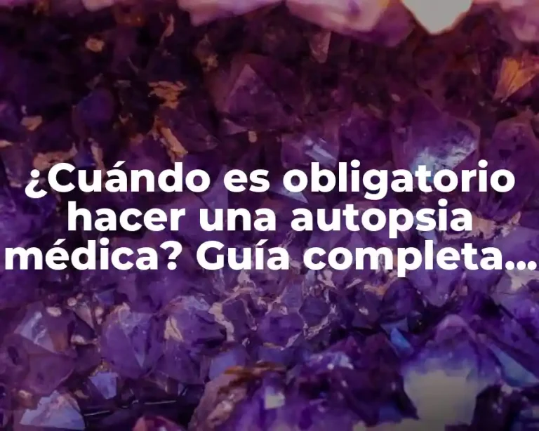 ¿Cuándo es obligatorio hacer una autopsia médica? Guía completa y actualizada