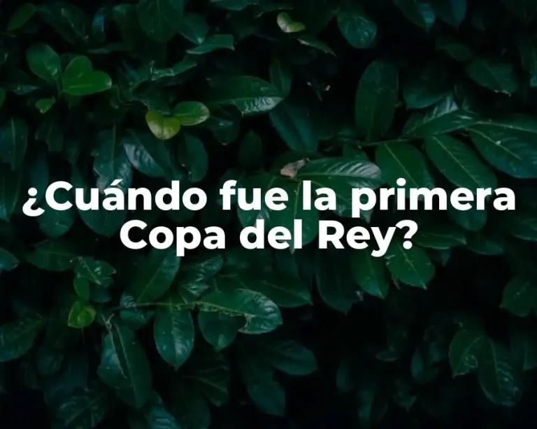 ¿Cuándo fue la primera Copa del Rey?