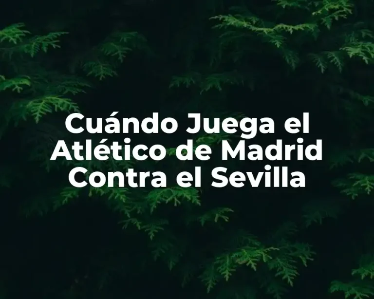 Cuándo Juega el Atlético de Madrid Contra el Sevilla