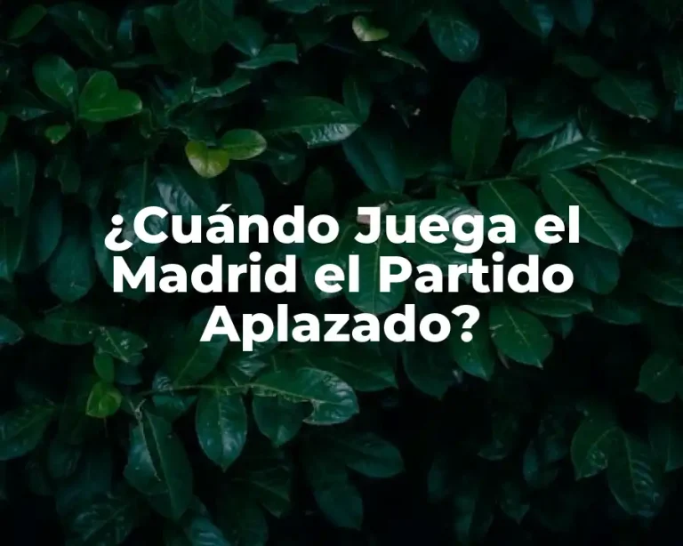 ¿Cuándo Juega el Madrid el Partido Aplazado?