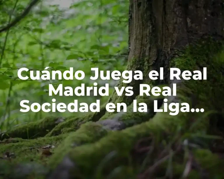 Cuándo Juega el Real Madrid vs Real Sociedad en la Liga Española
