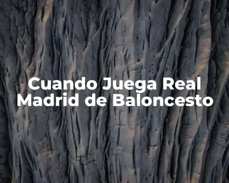 Cuando Juega Real Madrid de Baloncesto