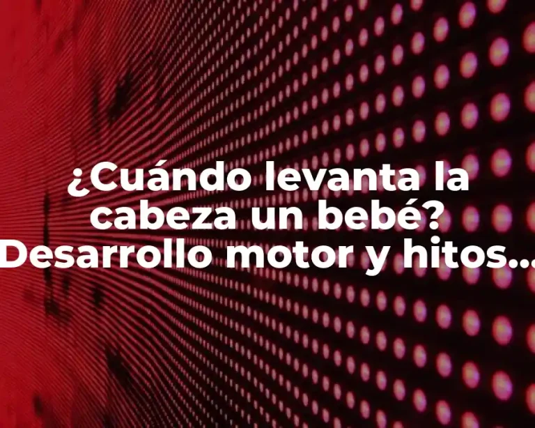 ¿Cuándo levanta la cabeza un bebé? Desarrollo motor y hitos importantes en los primeros meses de vida.