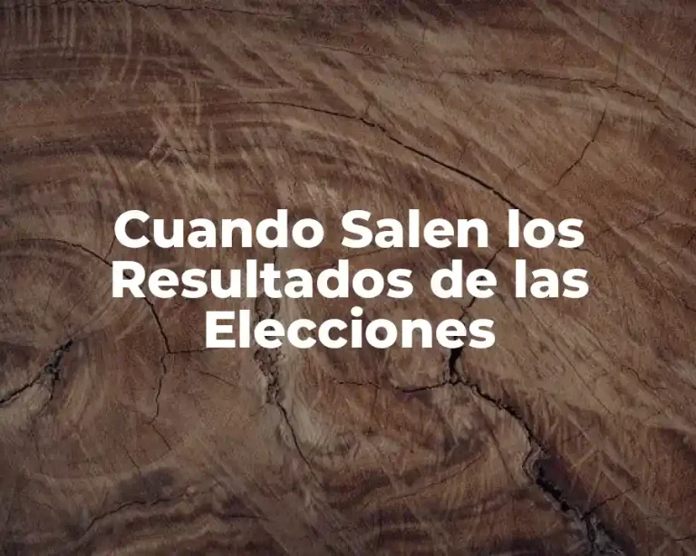 Cuando Salen los Resultados de las Elecciones