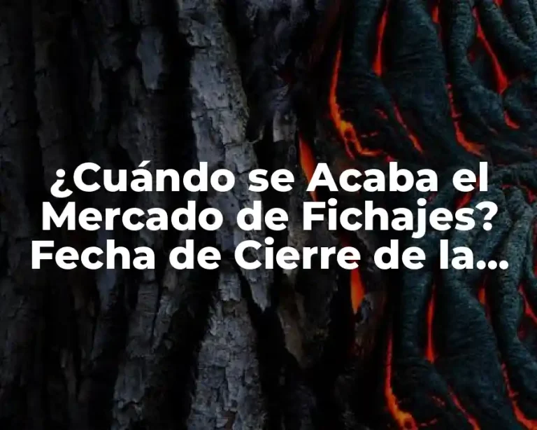 ¿Cuándo se Acaba el Mercado de Fichajes? Fecha de Cierre de la Ventana de Traspasos