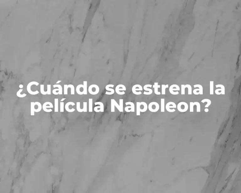 ¿Cuándo se estrena la película Napoleon?