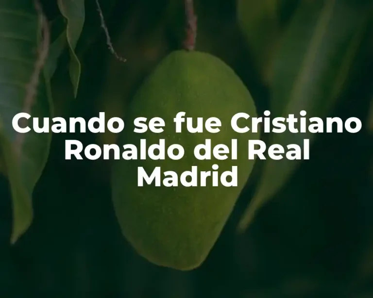 Cuando se fue Cristiano Ronaldo del Real Madrid