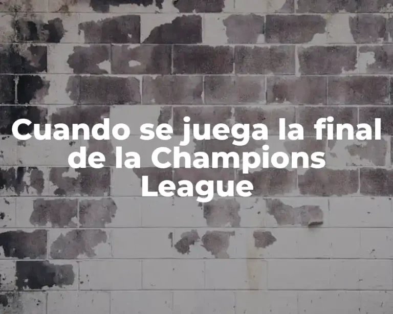 Cuando se juega la final de la Champions League