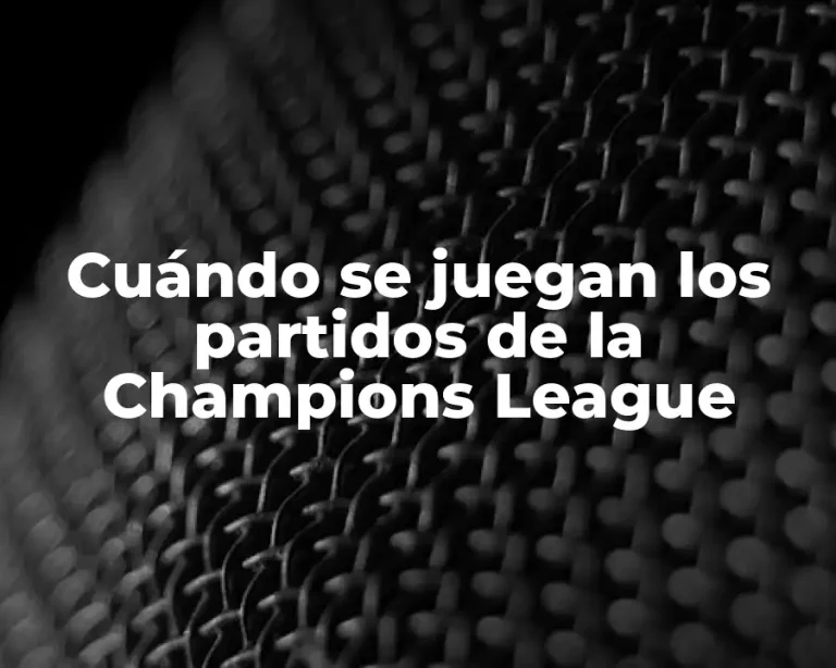 Cuándo se juegan los partidos de la Champions League