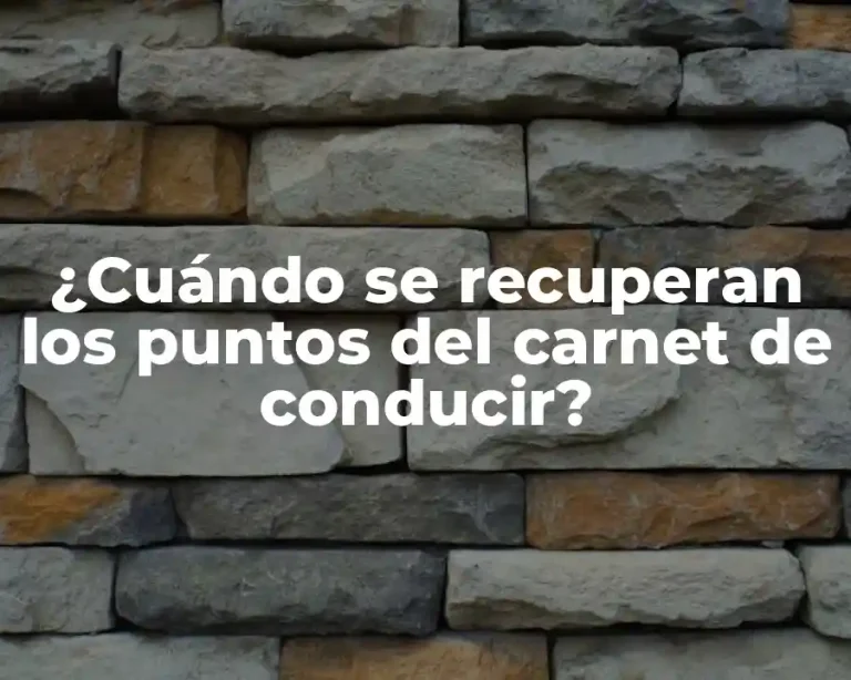 ¿Cuándo se recuperan los puntos del carnet de conducir?