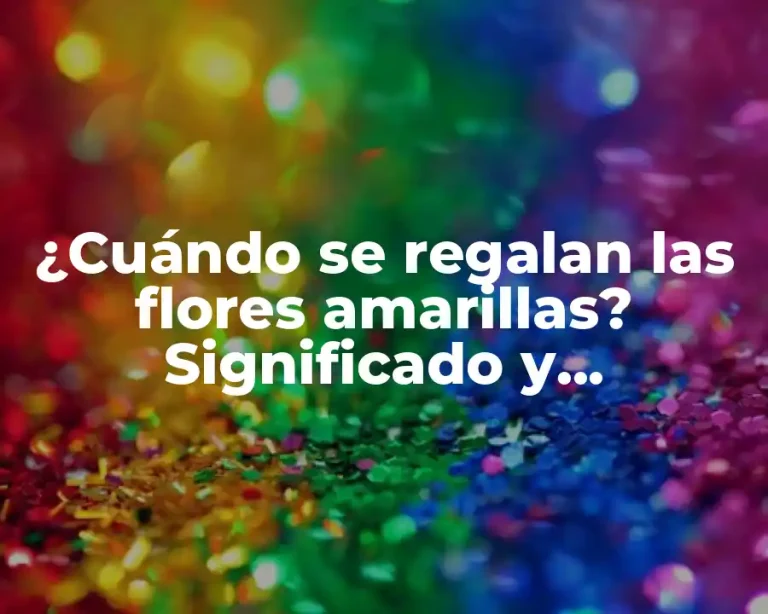 ¿Cuándo se regalan las flores amarillas? Significado y tradiciones