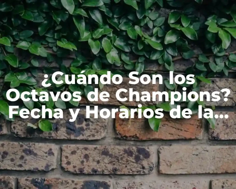¿Cuándo Son los Octavos de Champions? Fecha y Horarios de la Fase de Eliminación
