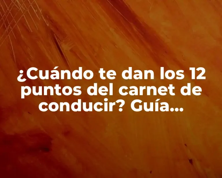 ¿Cuándo te dan los 12 puntos del carnet de conducir? Guía completa sobre el sistema de puntos en España