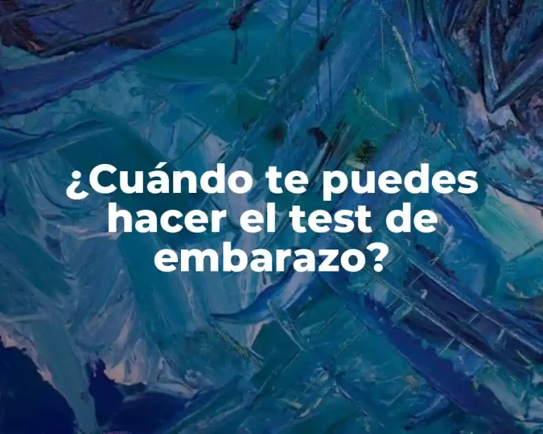 ¿Cuándo te puedes hacer el test de embarazo?