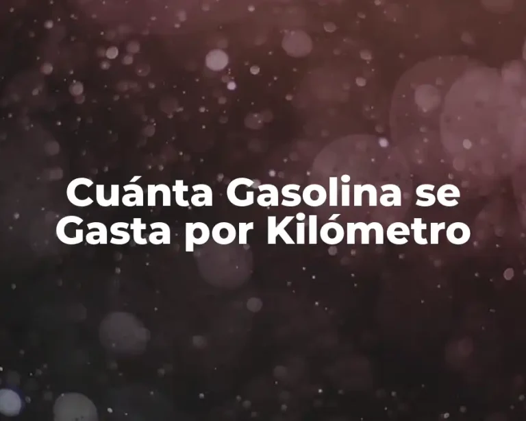 Cuánta Gasolina se Gasta por Kilómetro