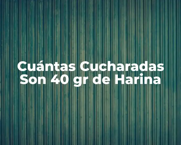 Cuántas Cucharadas Son 40 gr de Harina