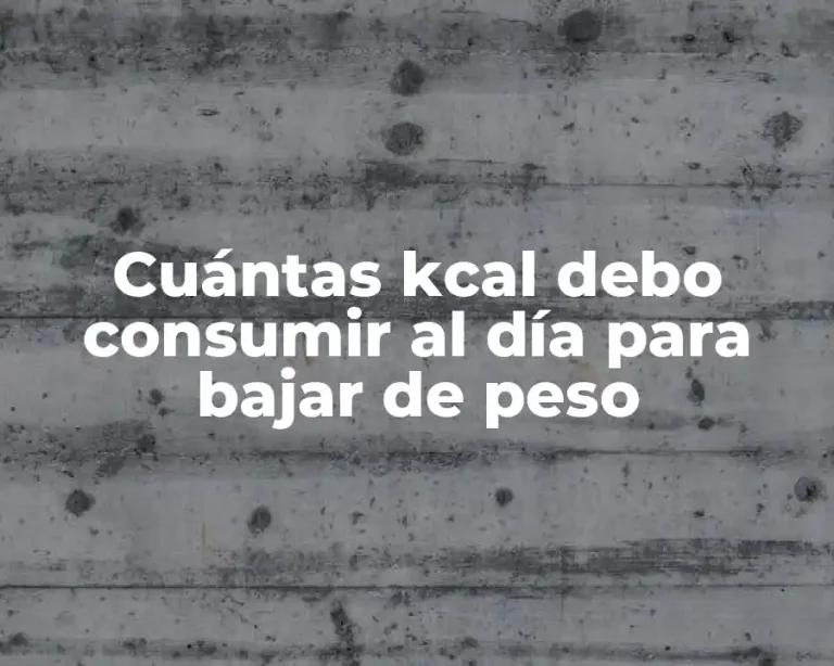 Cuántas kcal debo consumir al día para bajar de peso