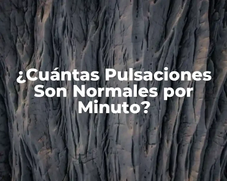 ¿Cuántas Pulsaciones Son Normales por Minuto?