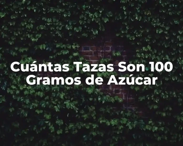 Cuántas Tazas Son 100 Gramos de Azúcar